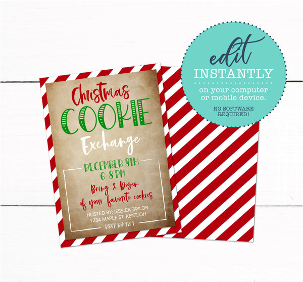 Christmas Cookie Exchange Party Invitation