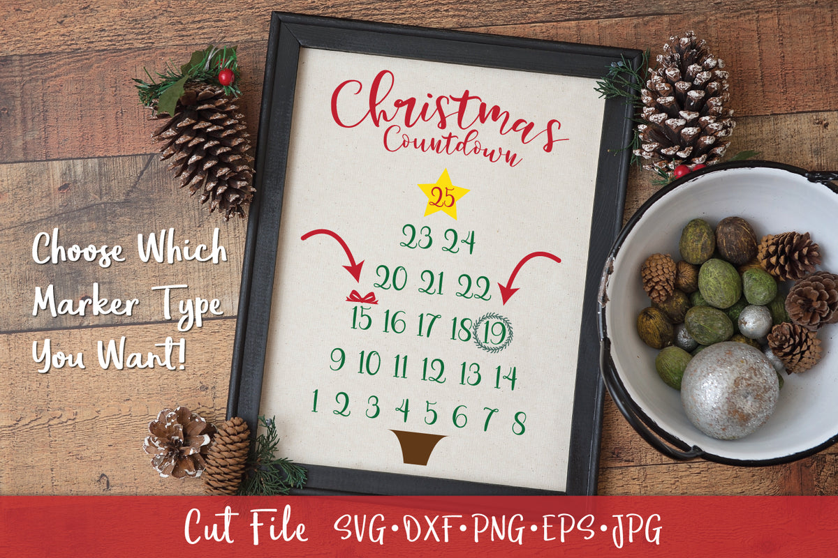 Advent Calendar Dates  24 Number for Christmas SVG, DXF