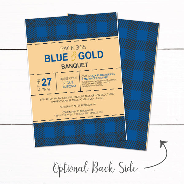 Cub Scout Blue and Gold Banquet Winter Campout Invitation