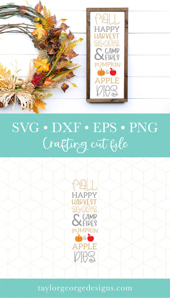 Tall Fall Sign SVG DXF PNG EPS Crafting File