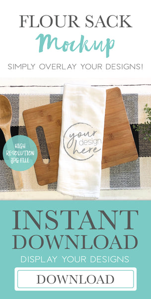 Tea Towel Flour Sack Mockup - Buffalo Plaid Background