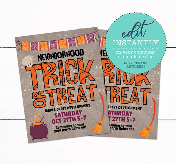 Halloween Trick or Treat Flyer Invitation