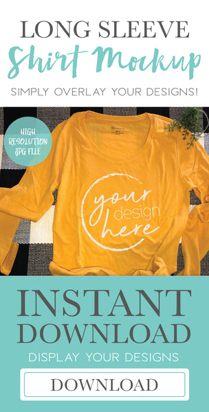 Mustard Yellow Long Sleeve Shirt Mockup