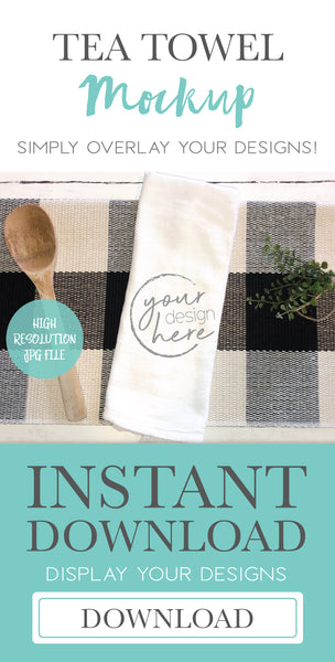 Tea Towel Flour Sack Mockup - Buffalo Plaid