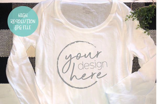 White Long Sleeve Shirt Mockup