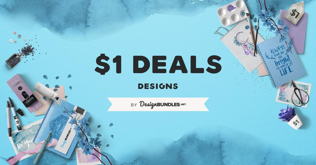 1 HOUR - $1 SVG, Clipart & Font Deal Starts NOW!