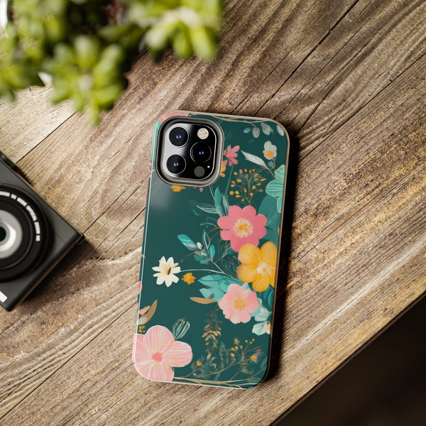 Boho Pink Floral Tough Phone Case