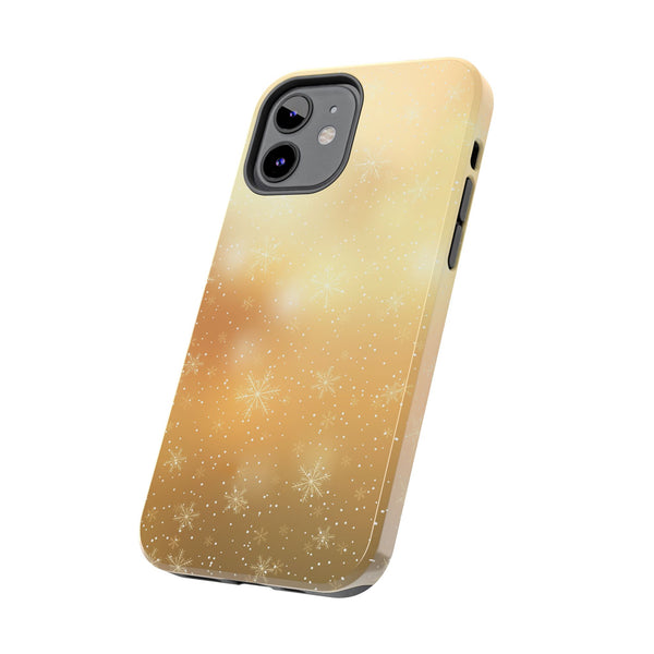 Gold Snowflakes Tough Phone Case