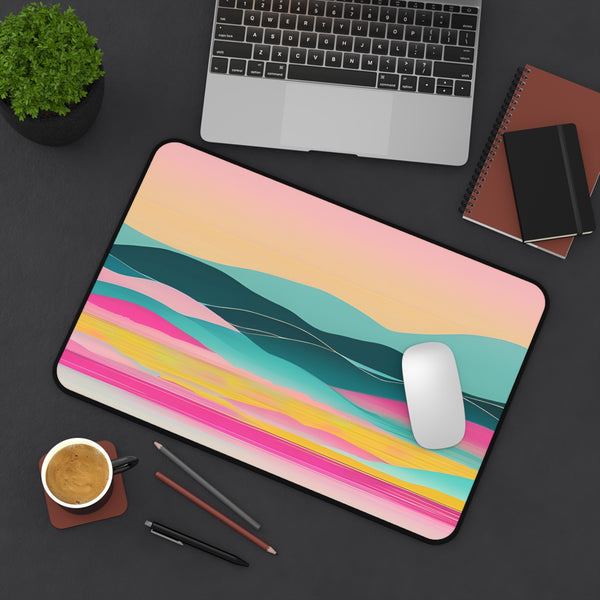 Pastel Ocean Waves Desk Mat