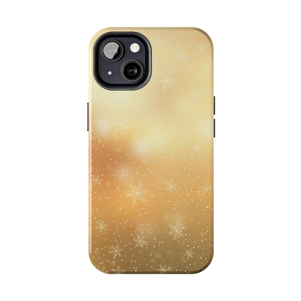 Gold Snowflakes Tough Phone Case