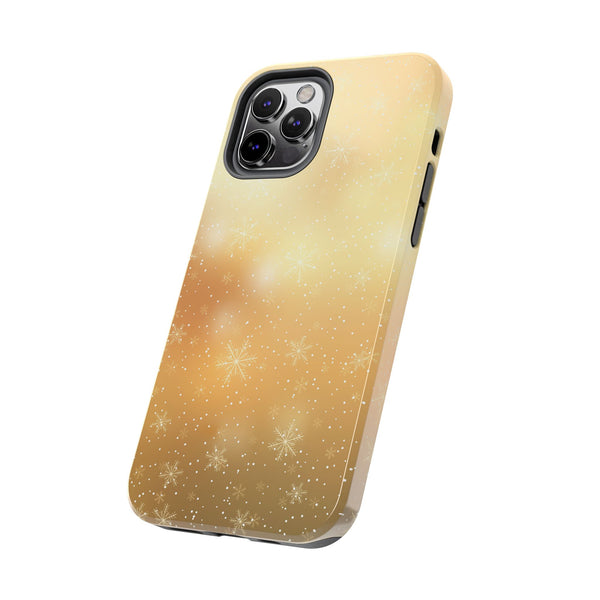 Gold Snowflakes Tough Phone Case