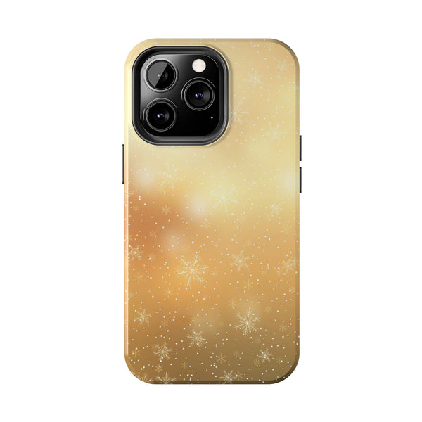 Gold Snowflakes Tough Phone Case