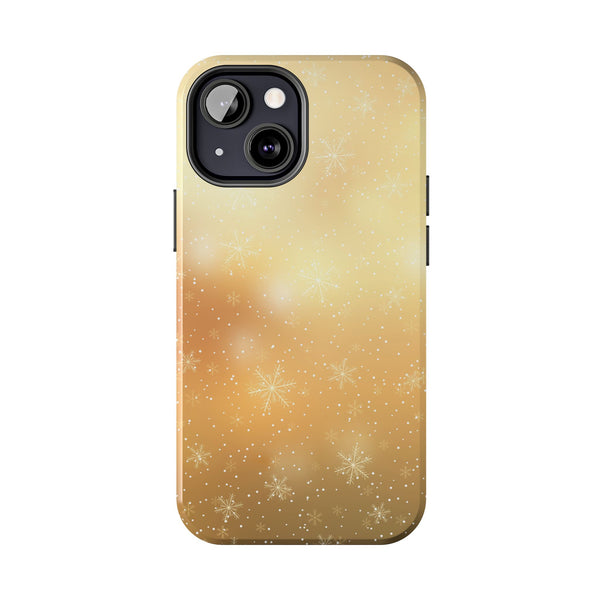 Gold Snowflakes Tough Phone Case