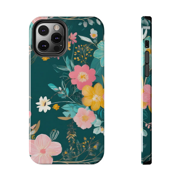 Boho Pink Floral Tough Phone Case