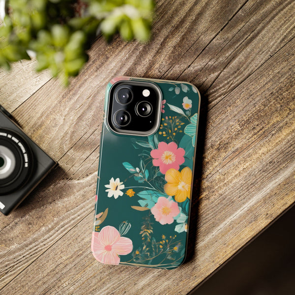 Boho Pink Floral Tough Phone Case