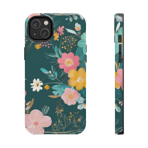 Boho Pink Floral Tough Phone Case