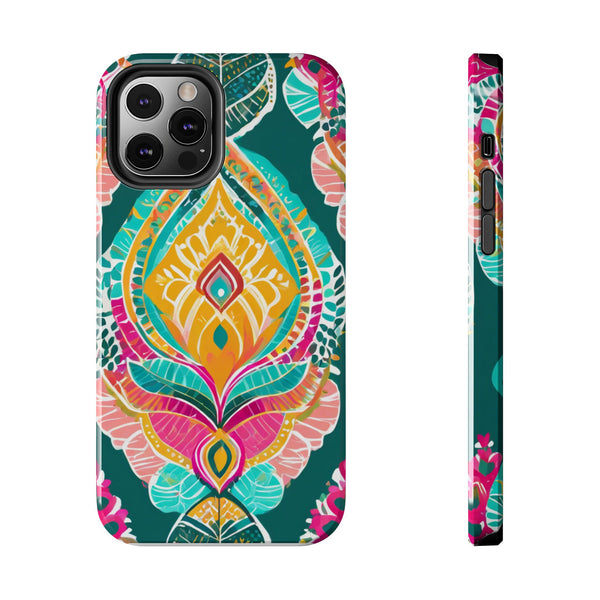 Pink Teal Paisley Tough Phone Case