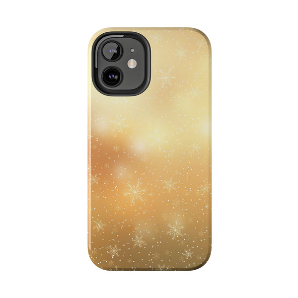 Gold Snowflakes Tough Phone Case