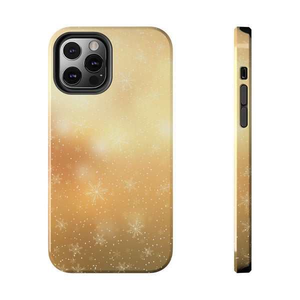 Gold Snowflakes Tough Phone Case