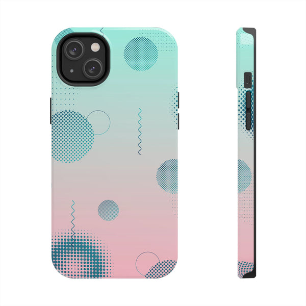 Pink Mint Shape Gradient Tough Phone Case