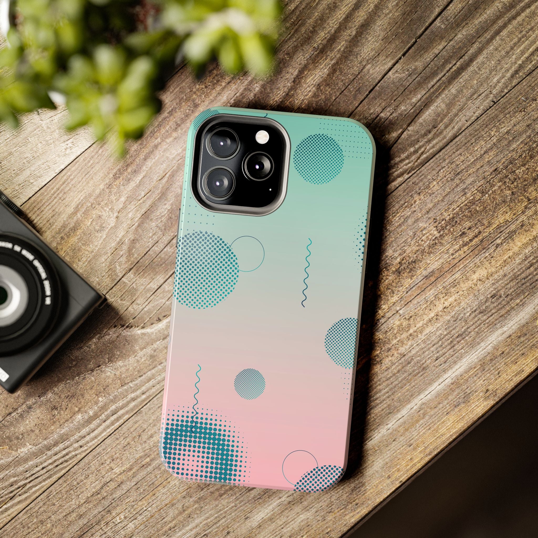 Pink Mint Shape Gradient Tough Phone Case