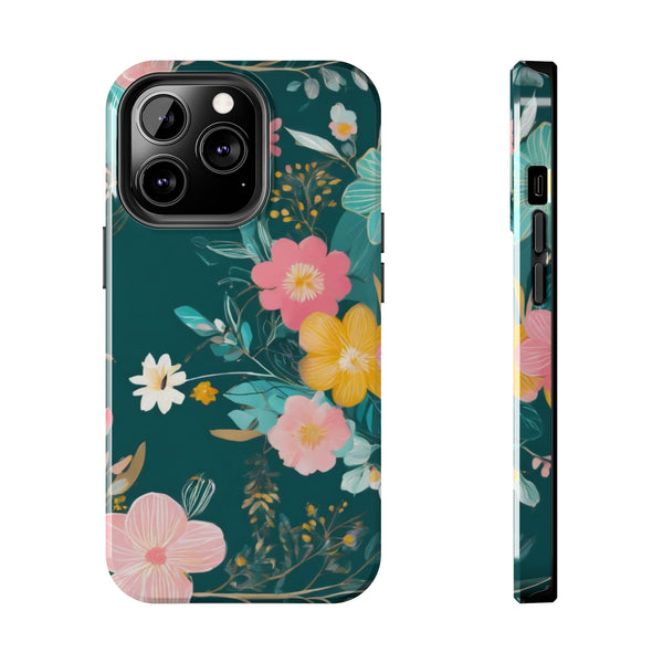 Boho Pink Floral Tough Phone Case