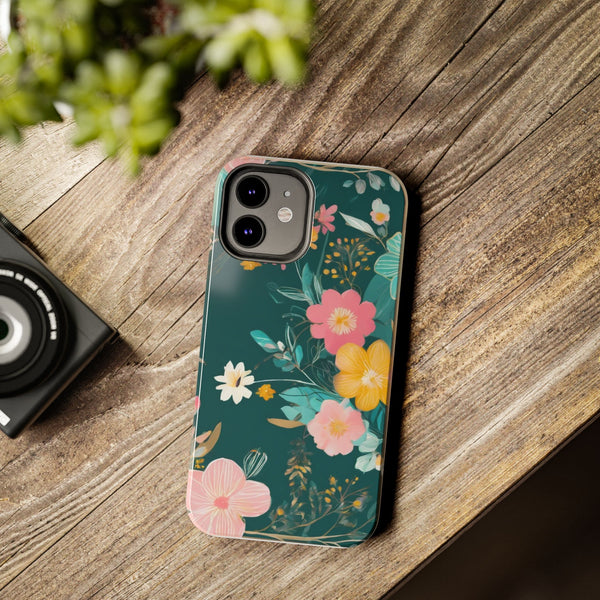 Boho Pink Floral Tough Phone Case