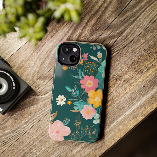 Boho Pink Floral Tough Phone Case