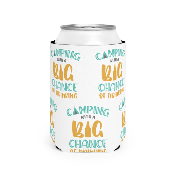 Camping With a Chance of Drinking Can Cooler Sleeve