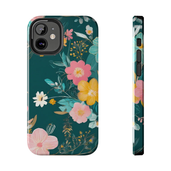 Boho Pink Floral Tough Phone Case