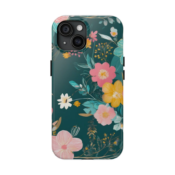 Boho Pink Floral Tough Phone Case