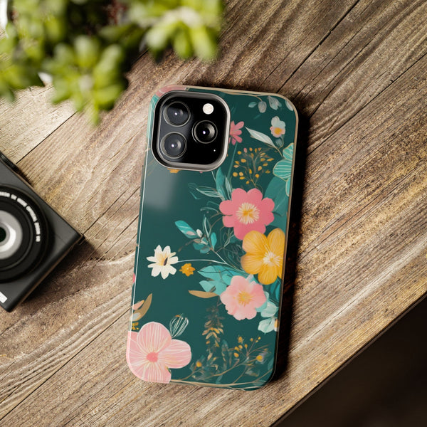 Boho Pink Floral Tough Phone Case