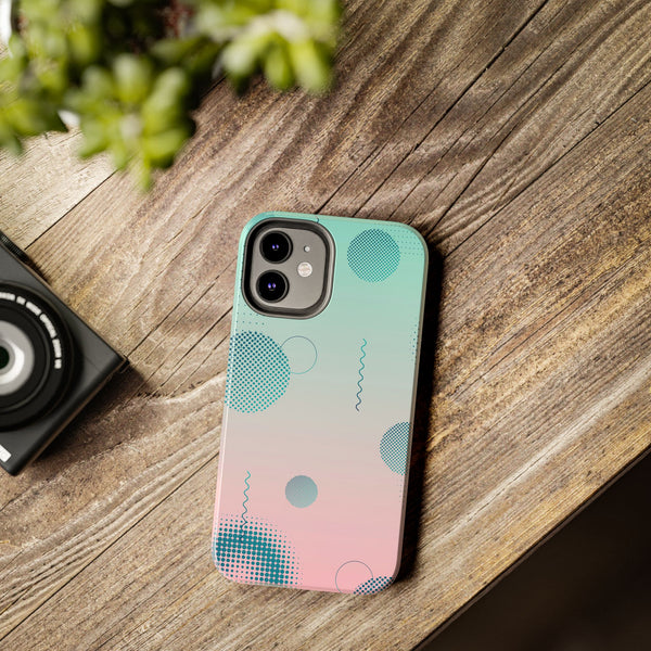 Pink Mint Shape Gradient Tough Phone Case