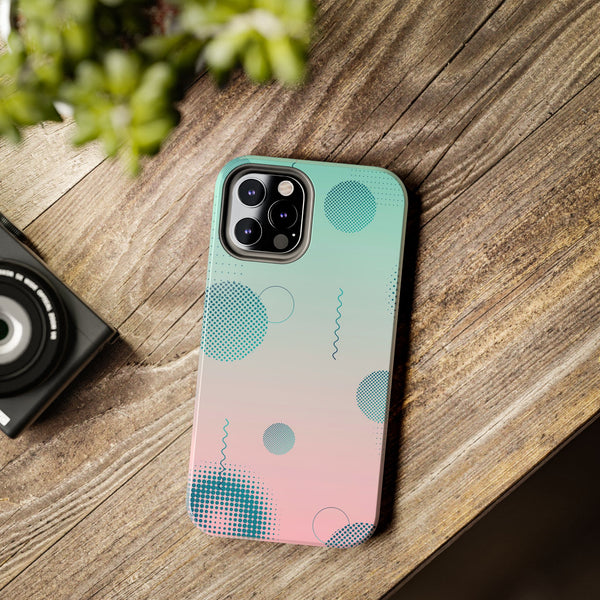 Pink Mint Shape Gradient Tough Phone Case