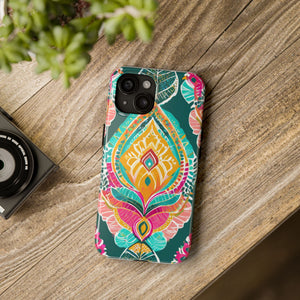 Pink Teal Paisley Tough Phone Case