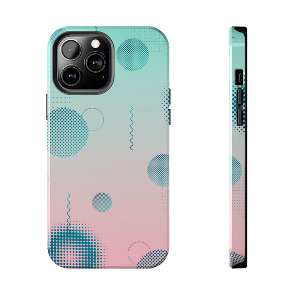 Pink Mint Shape Gradient Tough Phone Case