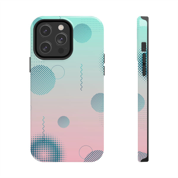 Pink Mint Shape Gradient Tough Phone Case