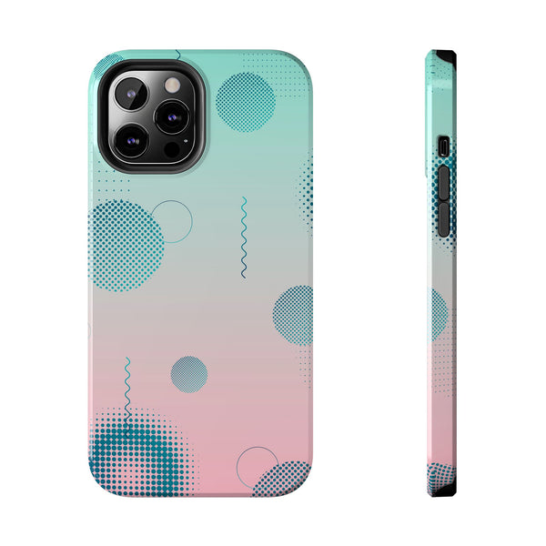 Pink Mint Shape Gradient Tough Phone Case