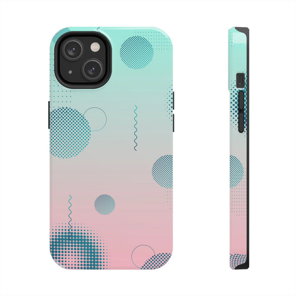 Pink Mint Shape Gradient Tough Phone Case