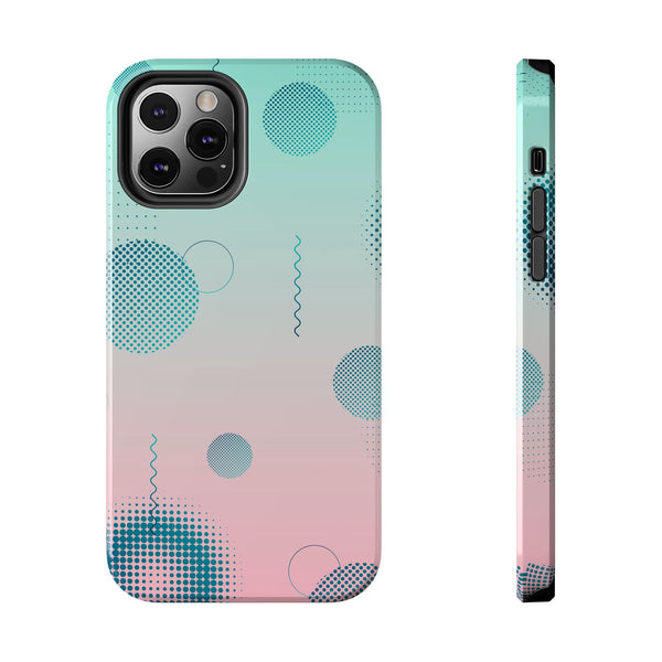 Pink Mint Shape Gradient Tough Phone Case