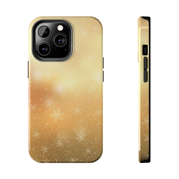 Gold Snowflakes Tough Phone Case