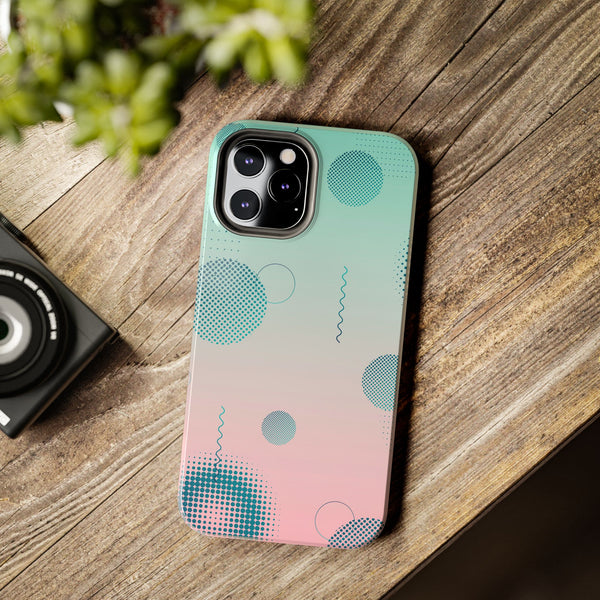 Pink Mint Shape Gradient Tough Phone Case