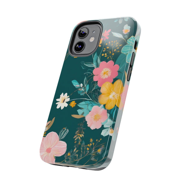 Boho Pink Floral Tough Phone Case