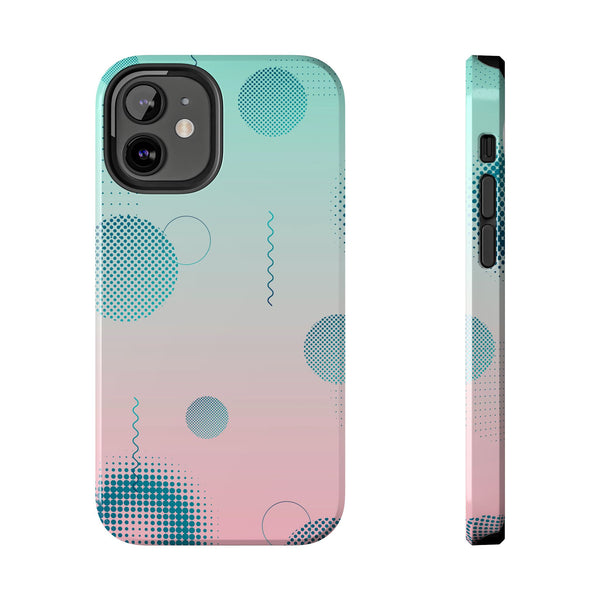 Pink Mint Shape Gradient Tough Phone Case