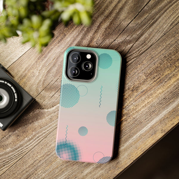 Pink Mint Shape Gradient Tough Phone Case