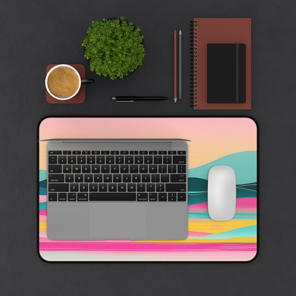 Pastel Ocean Waves Desk Mat