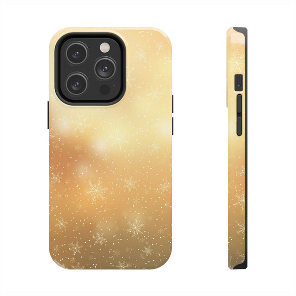 Gold Snowflakes Tough Phone Case