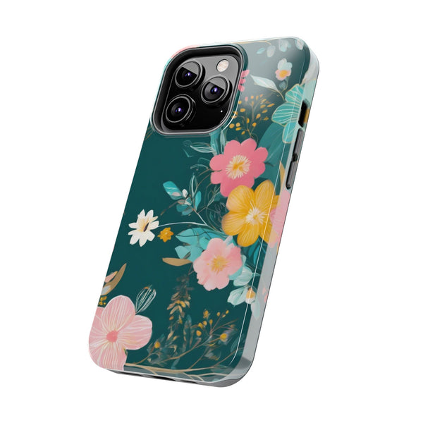 Boho Pink Floral Tough Phone Case