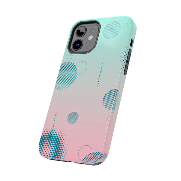 Pink Mint Shape Gradient Tough Phone Case