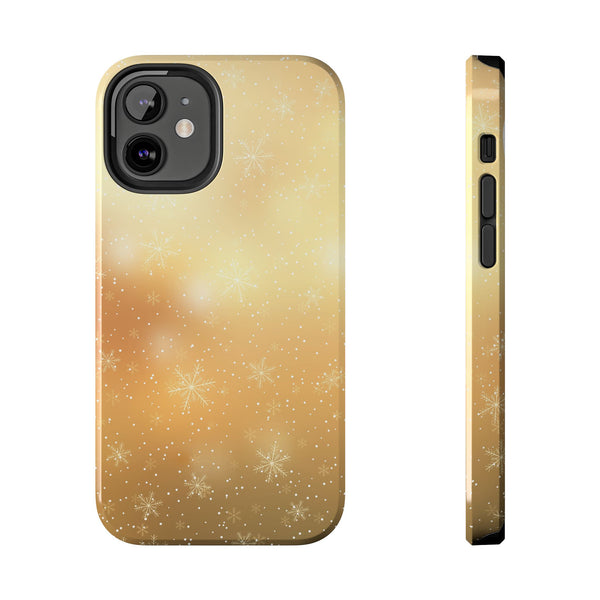 Gold Snowflakes Tough Phone Case